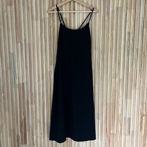 Everlane Dress Size 4 Black Japanese GoWeave Slip Midi Crossback